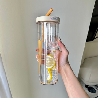 沐韓雲朵吸管杯隨行杯ins便攜隨手杯高顏值韓系森系露營翻刻度