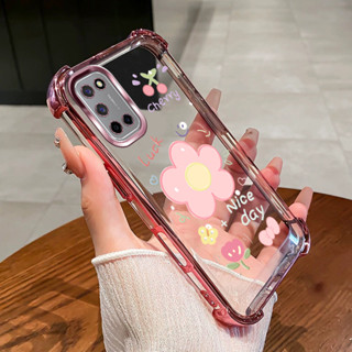 適用於oppo A52 A92手機殼鬱金香花四角矽膠TPU透明可愛軟殼YJX手機殼