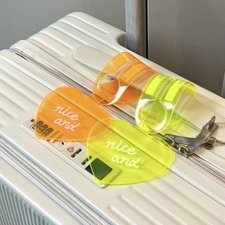 行李吊牌 韓國 行李牌 熒光行李牌PVC行李箱吊牌創意吊飾託運防丟旅行出差行李箱標識牌