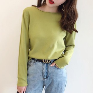 衣時尚上衣 針織衫 毛線衣 搭配大衣 保暖 新款毛衣女寬鬆外穿針織衫長袖上衣薄款內搭打底衫TBF07-1099.