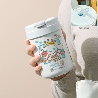 [現貨]雙層吸管保溫杯 不鏽鋼水杯 玉桂狗三麗鷗庫洛米凱特貓美樂蒂新款 耶誕節禮物 學生 辦公