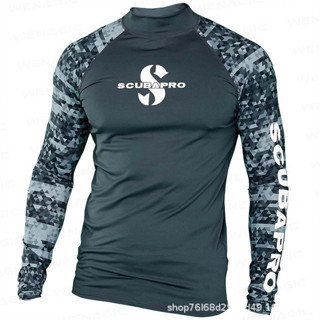 #SCUBA斯庫巴衝浪服潛浮滑板泳衣分體長袖上衣速乾水母衣透氣防曬#