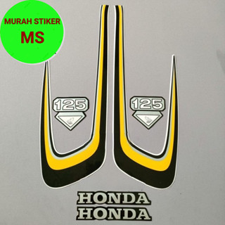 HONDA Hitam 條紋桿貼紙適用於摩托車清單本田 cb100 CB125 CB 125 老派黑色黃色最佳質量全套