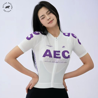 【關注立減】騎行服 單車服 自行車服 自行車衣 Aec春夏新款短袖騎行服高彈透氣速乾衣公路腳踏車服女款緊身上衣