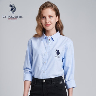 U.S. POLO ASSN.US保羅長袖襯衫女春季新款商務休閒襯衣女士