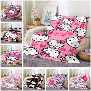 卡通Hello Kitty、Melody、Kuromi、三麗鷗家族、日本動漫、可愛毛毯、家居客廳裝飾、空調毯、兒童臥室、