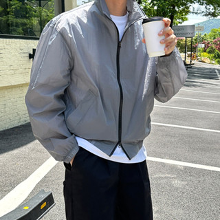 現貨速髮 男生衣著 男士立領夾克外套新款薄款防曬衣韓版潮流百搭潮牌拉鏈外套大尺碼 免運