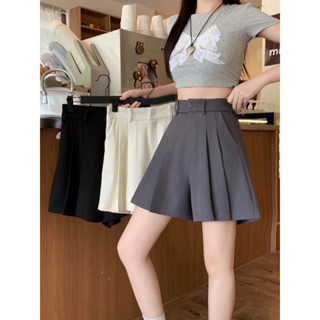 20059L L-4XL 大尺碼上衣 100kg可穿 夏裝新款胖mm大碼女 百搭顯瘦高腰A字褶皺西裝短褲 韓版短褲 女裝