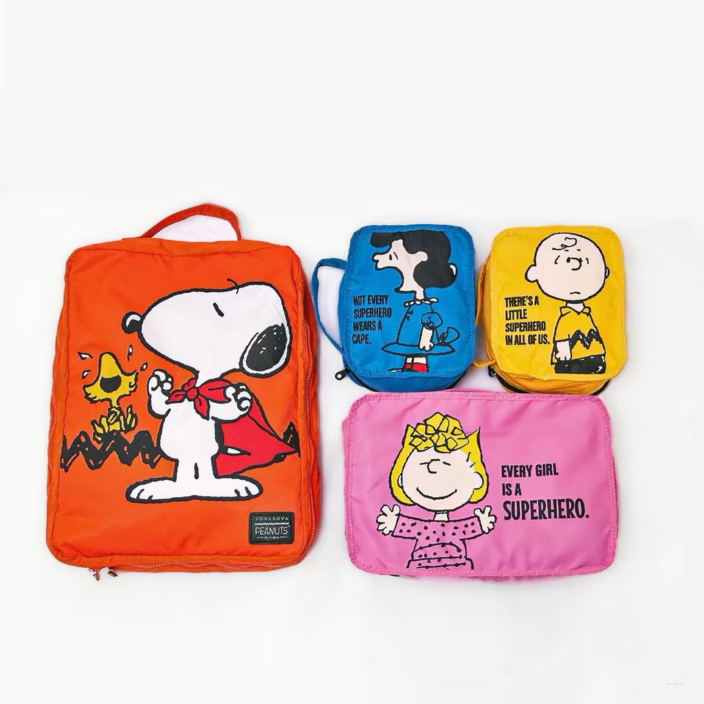 Travel storage bag日系史努比旅行收納袋行李箱整理包洗漱衣服鞋子內衣分裝套袋旅遊現貨/4.26