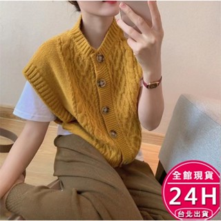 【梨卡】隔日到貨 女裝 馬甲 背心外套 針織 復古麻花馬甲 辣妹外套 慵懶風馬甲 保暖毛衣 DR5738【現貨24H】