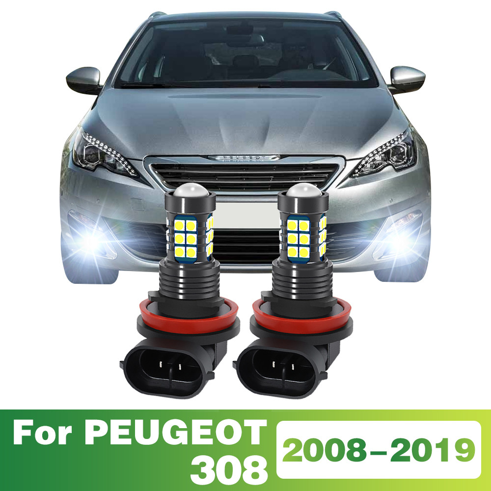 2 件 LED 燈汽車前霧燈適用於 PEUGEOT 308 2008 2009 2010 2011 2012 2013
