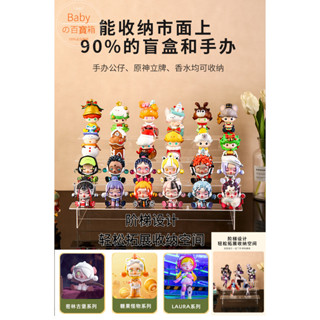 公仔模型 桌麵盲盒收納階梯架透明泡泡瑪特手辦展示架立牌公仔模型擺件陳列