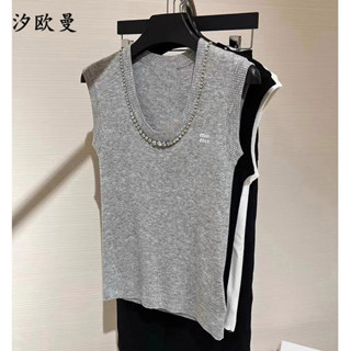 MUMU 小香風字母刺繡女士打底背心夏季新款 OFC9