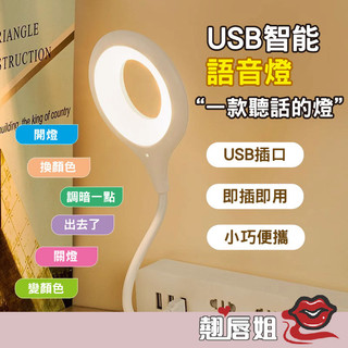 挑戰最超值 USB即插即用 小夜燈 USB智能語音燈 智能聲控燈 三色燈光 LED檯燈 日光燈 小檯燈 床頭燈 多用途