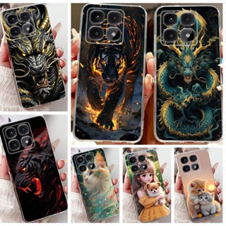 XIAOMI MI XIAOMI 小米 Mi 14t 酷派虎龍紋透明軟矽膠 TPU 後蓋小米 14t 5G 手機殼
