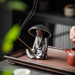❤️四月精選❤️創意陶瓷茶寵茶漏茶濾泡茶葉過濾茶臺茶室桌麵禪意小和尚裝飾擺件熱賣中🎆🎆