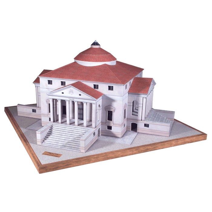 意大利歐洲圓廳別墅3D紙模型 DIY立體歐式建築手工紙模擺件玩具