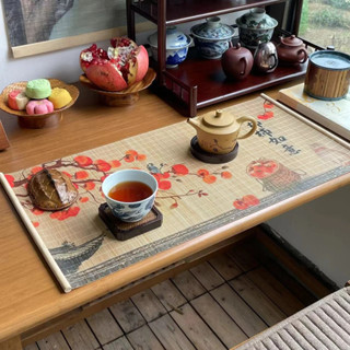 茶几茶巾茶巾茶道配件萬事如意系列茶几美學茶室餐墊隔熱墊防水新中式