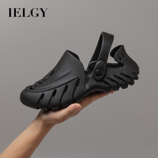IELGY 破洞鞋男夏季涼鞋休閒沙灘厚底軟底
