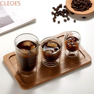 CLEOESGU咖啡杯,雙層壁耐熱咖啡玻璃杯,飲水杯85/150/350毫升透明的酒杯牛奶