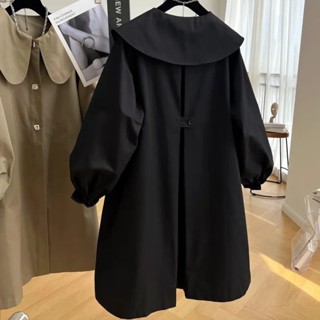 【LININ】中長款娃娃領風衣外套女 薄款外套大衣外套