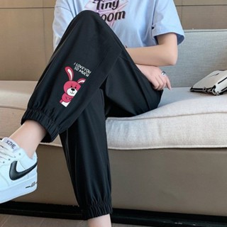 褲子女夏季新款運動褲女顯瘦寬鬆爆款小個子燈籠褲休閒束腳九分褲長褲顯瘦褲子女生褲子女長褲 高腰 高腰長褲