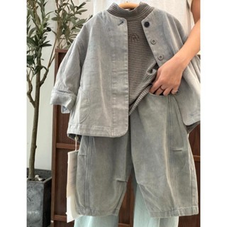 男童套裝兩件套春秋 1-12歲男女童牛仔套裝春秋款 新款韓系洋氣時髦炸街兒童做舊牛仔外套
