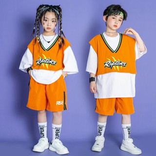 兒童啦啦隊表演服裝男女童街舞嘻哈潮服套裝小學生運動會班服04.09