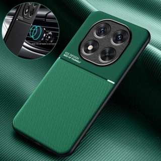 REDMI XIAOMI 小米紅米 Note 14Pro + 5G 手機殼皮革車載磁性支架 Coque Redmy No