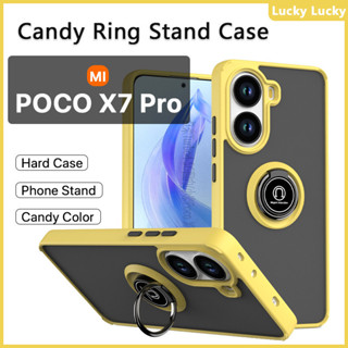 POCO X7 Pro 5G 手機殼 POCO X6 X5 糖果環硬質亞克力環支架外殼防震支撐車載磁性支架手機支架支架手