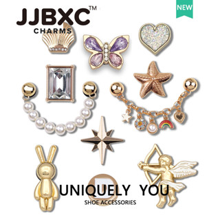 JJBXC 洞洞鞋 鞋釦 金屬鞋花 鞋配飾 鑽石蝴蝶 鏈條 DIY時尚鞋附件