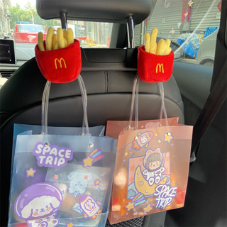 現貨 車載掛鉤 毛絨 麥當勞薯條可愛椅背汽車座椅 多功能收納後排置物架 qXDD