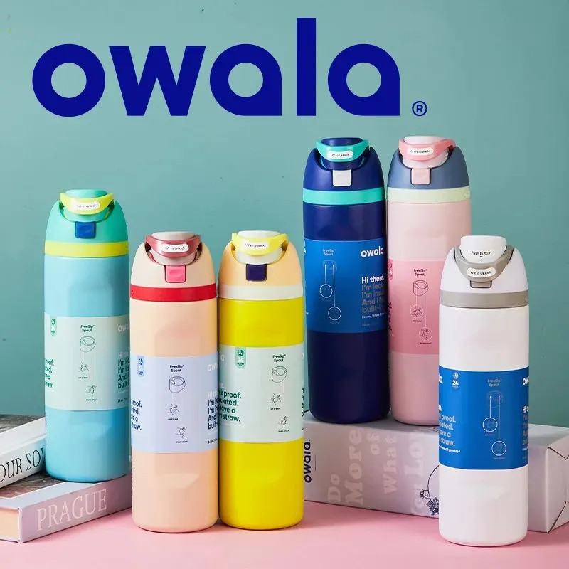 Owala FreeSip 24 盎司 32 盎司不銹鋼瓶不含 BPA 防漏,適合輕便旅行