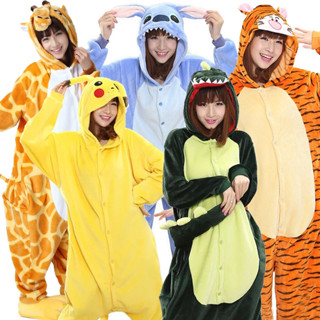 恐龍皮卡丘 Kigurumi 連體衣成人動物老虎睡衣保暖軟針睡衣連體冬季連身衣睡衣睡衣女裝 TZMB