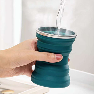 折疊水壺 折疊水杯 折疊杯 旅行可摺疊水杯壓縮漱口杯便攜式矽膠洗漱刷牙杯子旅遊牙桶伸縮杯