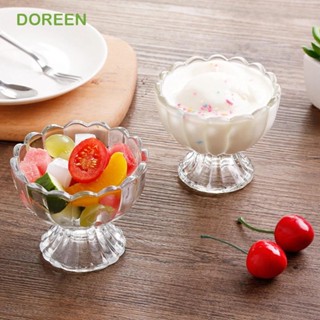 DOREEN冰淇淋碗透明加厚雞尾酒杯沙拉碗花朵造型家用布丁杯夏季