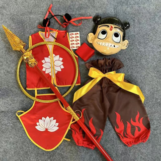 【現貨】【3720人收藏】兒童哪吒衣服衕款男女童錶演COS萬聖節魔童降世六一套裝動漫服飾
