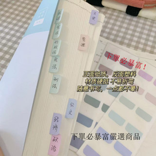 現🎇貨 莫蘭迪標簽紙質索引貼透明標簽便簽貼紙活頁本目錄分類貼記號標記