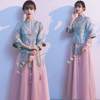 a107179132中式伴娘服新款顯瘦伴娘團大尺碼胖MM中國風伴娘禮服