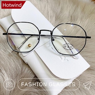 HOTWIND 復古多邊形防藍光眼鏡金屬框架平光眼鏡時尚舒適透明眼鏡女士男士 W4Y6