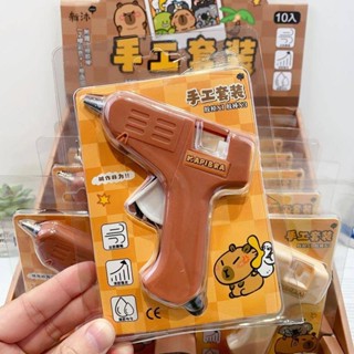 隨機 1 件 20W 卡通水豚熱熔膠槍迷你家用工業槍手槍熔膠棒電熱溫度膠修復工具
