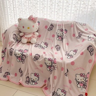 三麗鷗 Hello Kitty 法蘭絨毯子卡通動漫可愛 Kuromi 兒童午睡毯女孩軟沙發毯家居用品節日