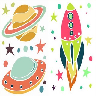 義大利HOME DÉCOR卡通貼飾2圖入-飛碟星球C18306