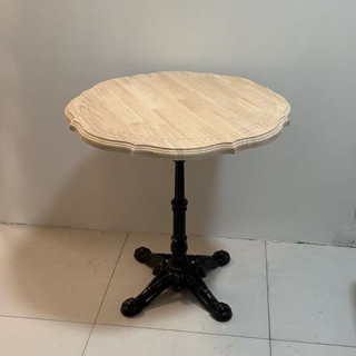咖啡桌面 復古實木桌子花圓桌現代甜品店白坯桌 餐桌子 小桌子 吃飯桌子 聚餐桌
