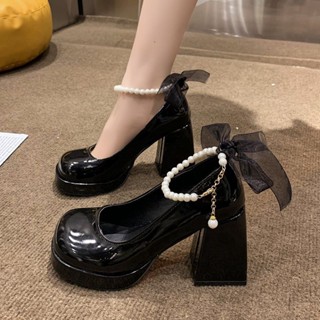 🚚免運+實拍📷 瑪麗珍鞋 女鞋 皮鞋 跟鞋 女英倫風 福樂鞋 百搭黑色 包鞋 厚底包鞋 平底復古 粗跟 跟高9公分 圓頭
