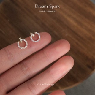 Dream Spark｜簡約氣質通勤S925針14K鋯石女士耳環