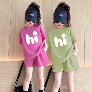 【臺灣出貨】【店鋪熱銷】女童夏裝套裝2025新款小女孩洋氣時髦夏季兒童短褲休閒運動兩件套
