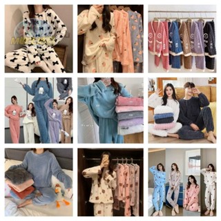 秋冬珊瑚絨睡衣女加厚套裝 法蘭絨睡袍 外穿家居服保暖款
