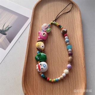 限時熱賣✨ 卡通動物總動員手機鏈條ccd掛飾掛繩可愛串珠diy相機防丟繩鑰匙扣
