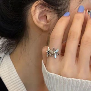 【honey Girl】合金戒指鏤空花朵甜美ins開口戒指女時尚個性食指戒冷淡風復古氣